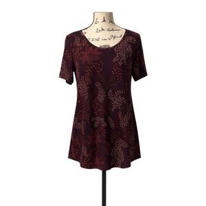 LuLaRoe Floral Perfect Tee Women’s Small – Purple Short Sleeve Top